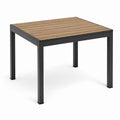 Quadratischer Gartentisch 90 × 90 × 75 cm, Anthrazit und Braun, mit Lamellenplatte