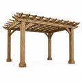 Freistehende Holzpergola mit offenem Lamellendach, Braun, 400 × 300 × 250 cm